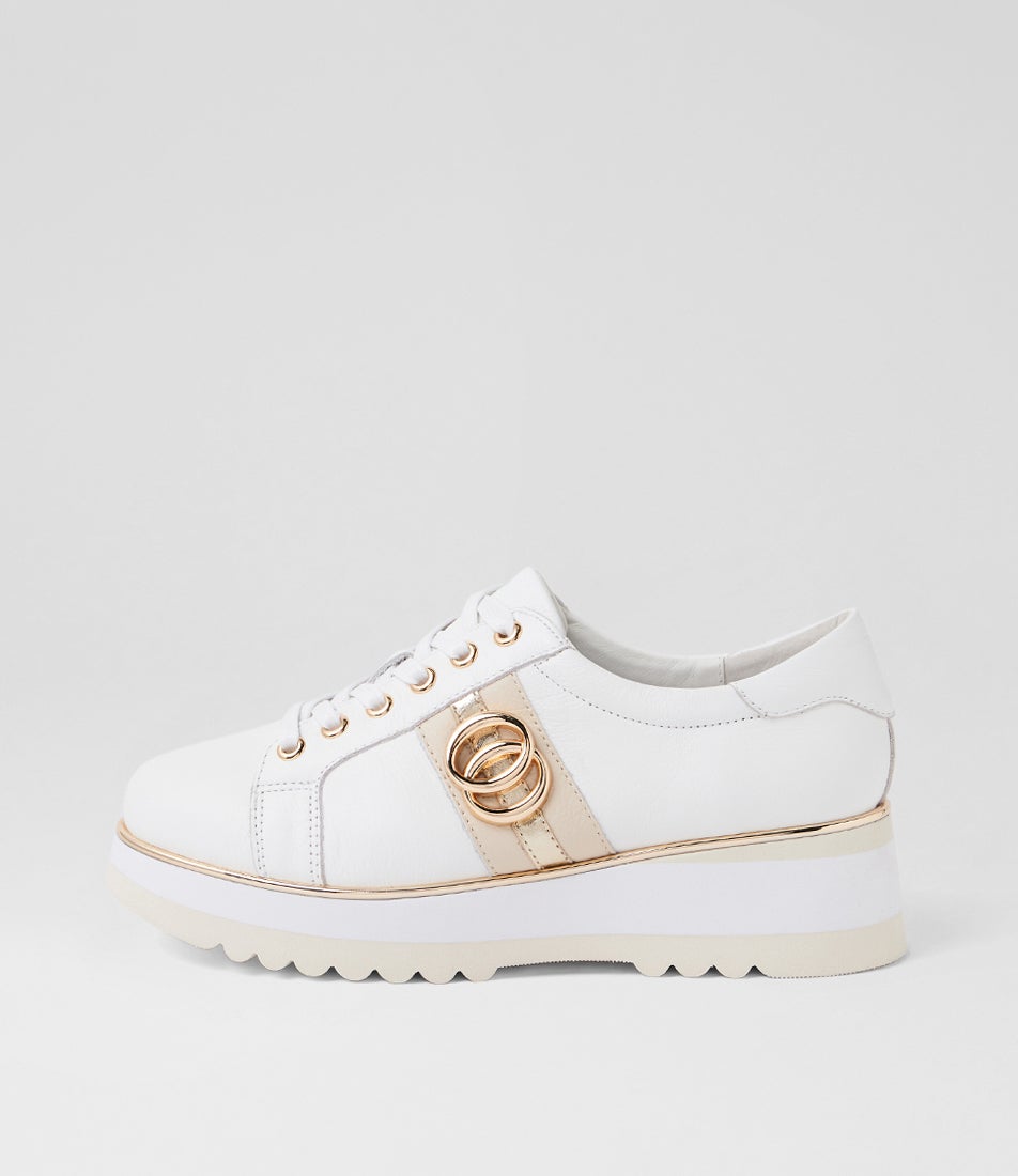 Creole White Milk Leather Multi Lace Up Flats Creole White Milk Leather Multi Lace Up Flats