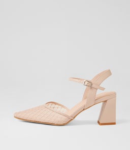Kazoo Nude Leather Mesh Heels Kazoo Nude Leather Mesh Heels
