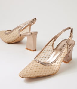KABOB MI CHAMPAGNE LEATHER MESH