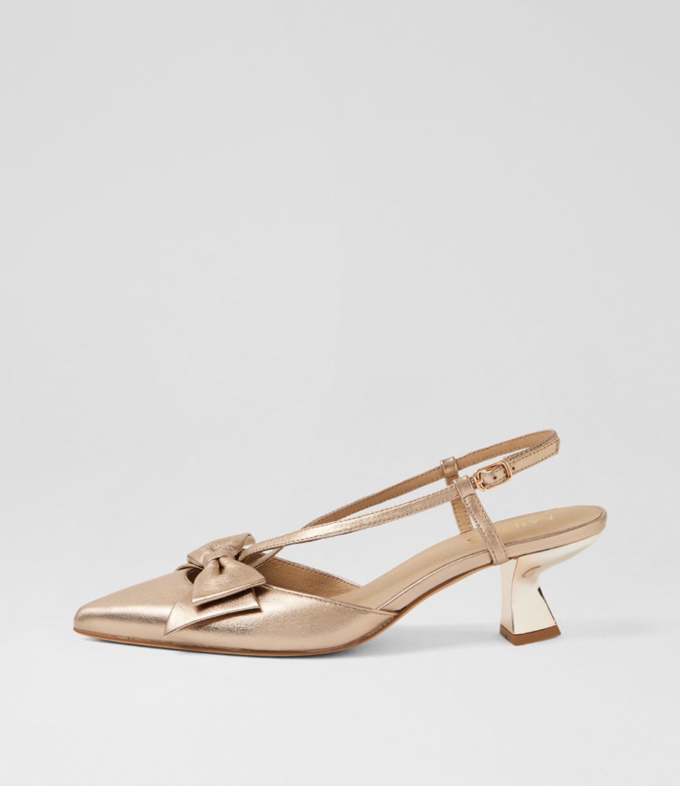 Lampoon Champagne Leather Heels