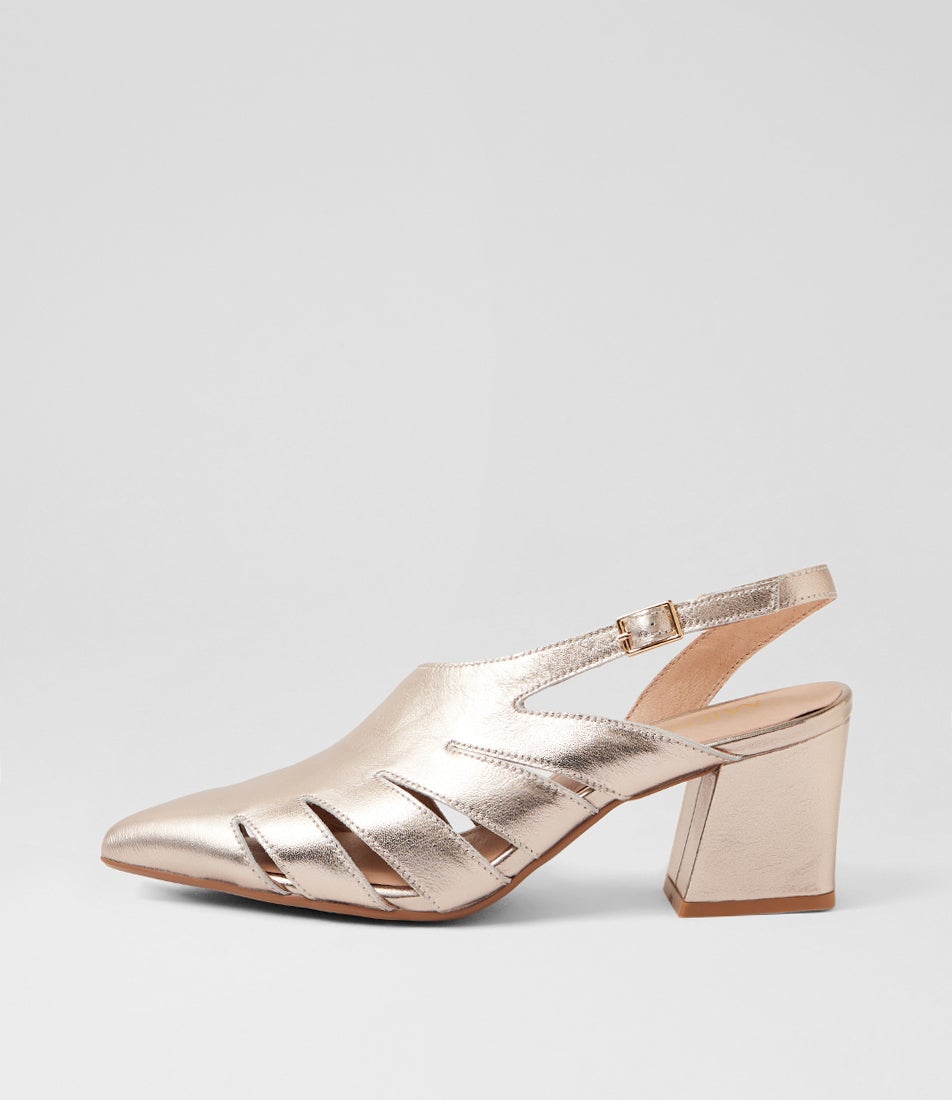 Mirror Platino Leather Slingback Heels