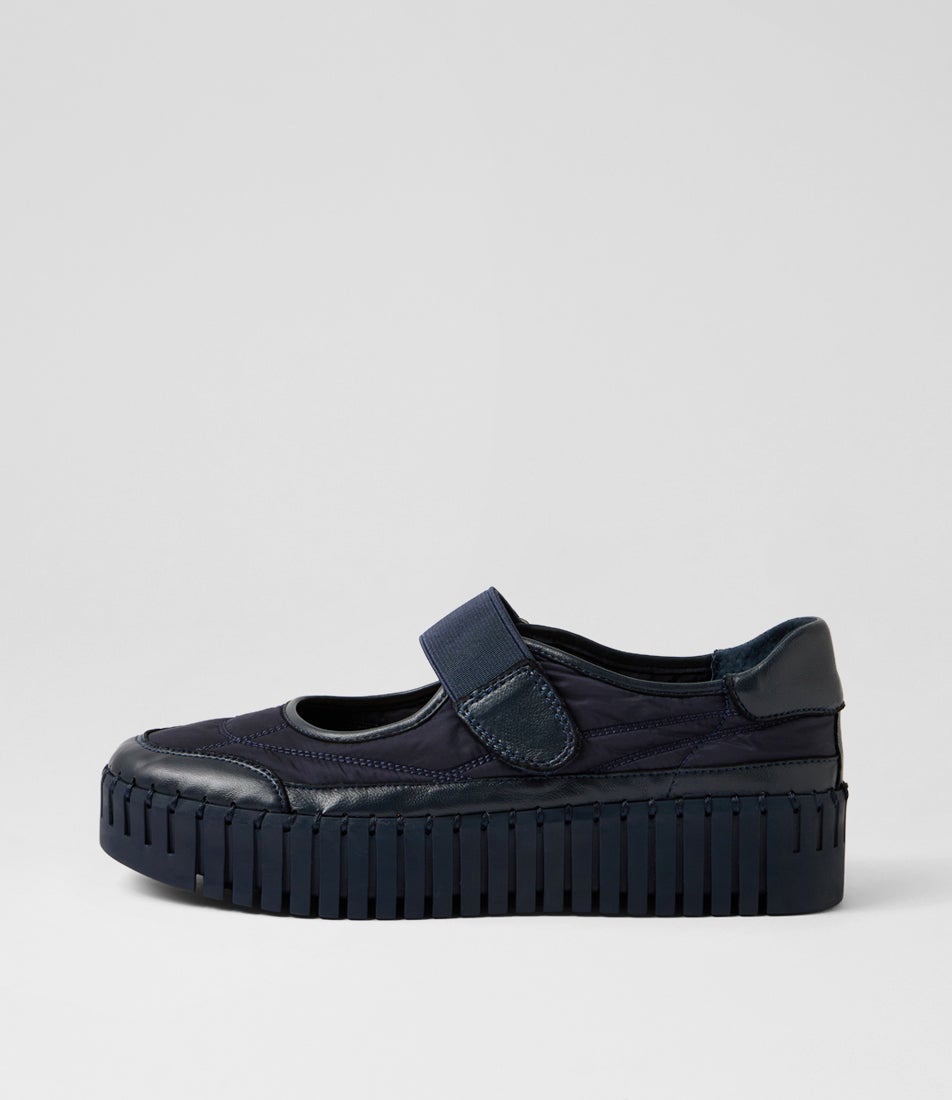 Babycakes Navy Leather Fabric Mary Janes Babycakes Navy Leather Fabric Mary Janes
