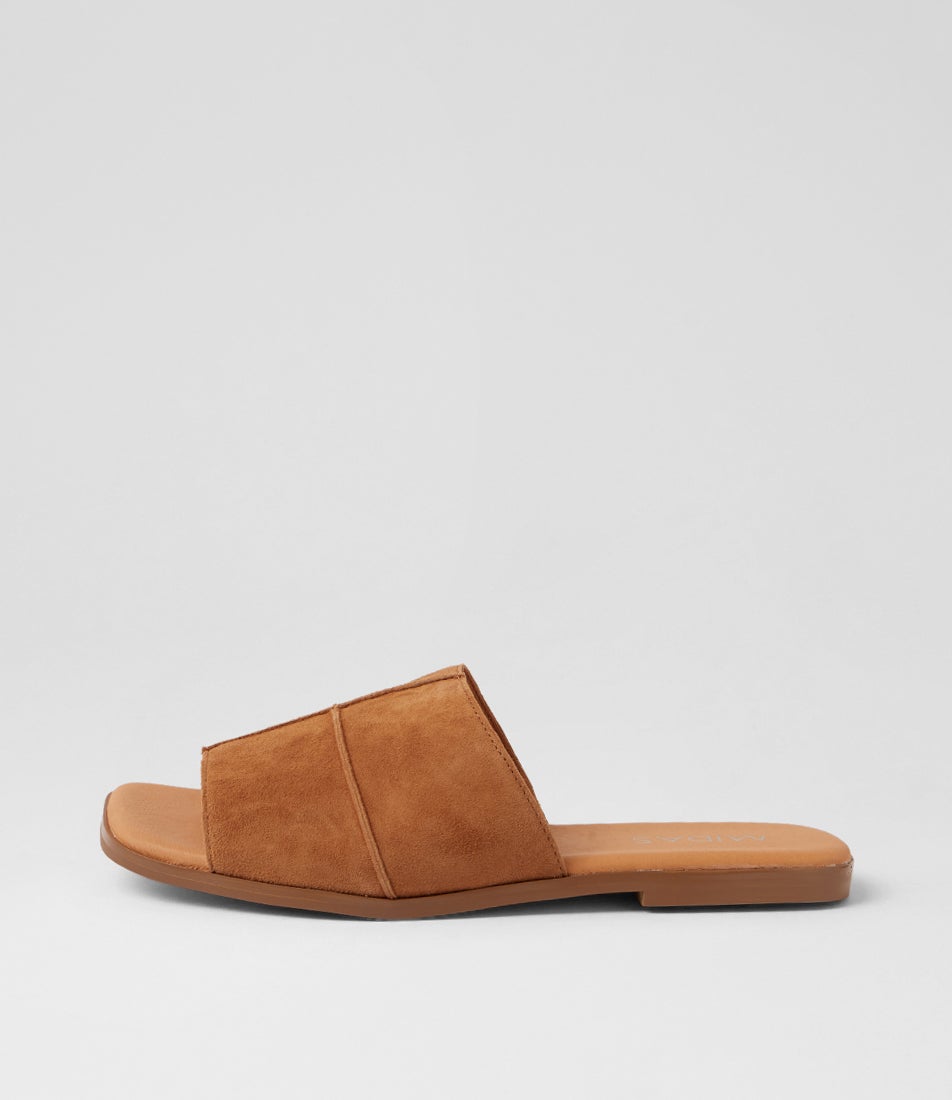 Floo Cognac Suede Slides