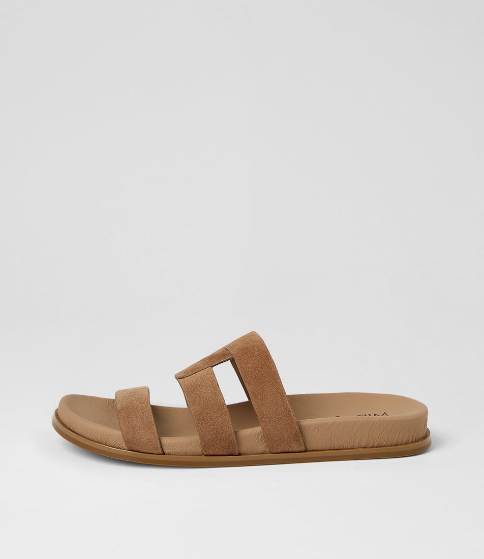 Neesh Light Choc Suede Slides