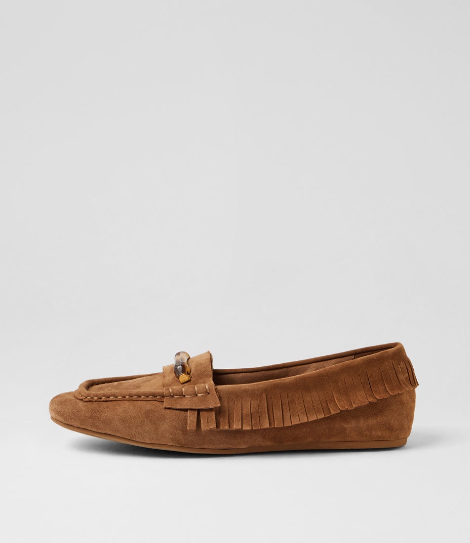 Fantasm Coffee Suede Flat Shoes