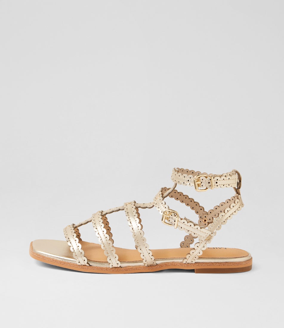 Shalimar Pale Gold Leather Sandals Shalimar Pale Gold Leather Sandals