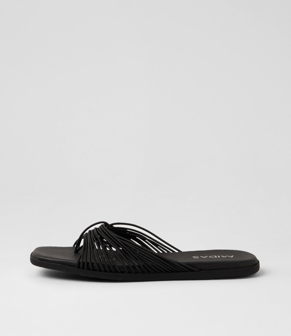 Narius Black Elastic Sandals