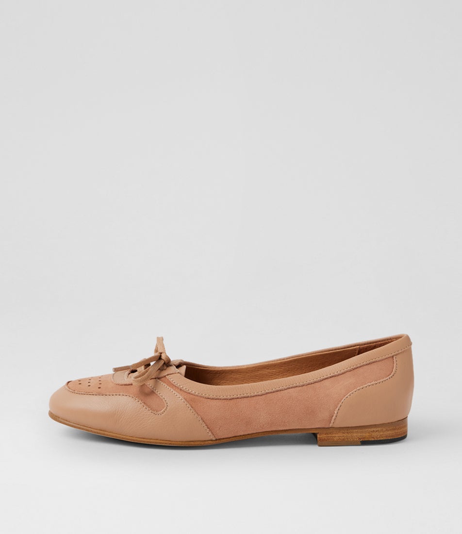 United Dark Cafe Leather Suede Lace Up Flats United Dark Cafe Leather Suede Lace Up Flats