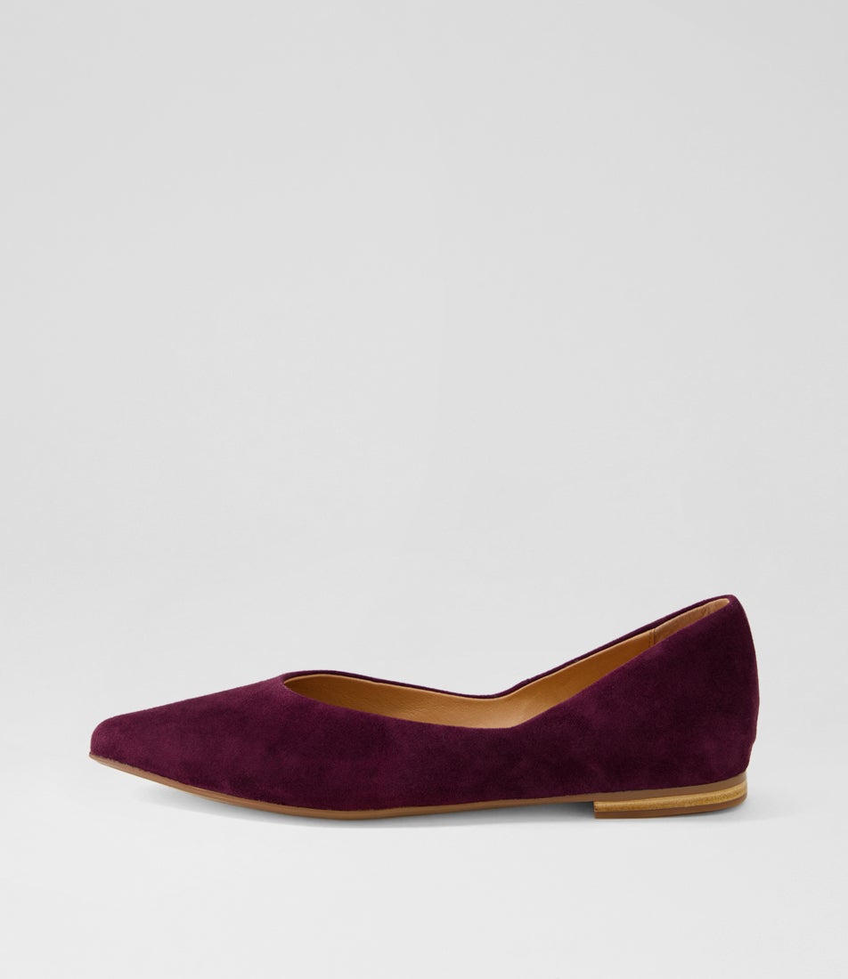 Yora Burgundy Suede Ballet Flats