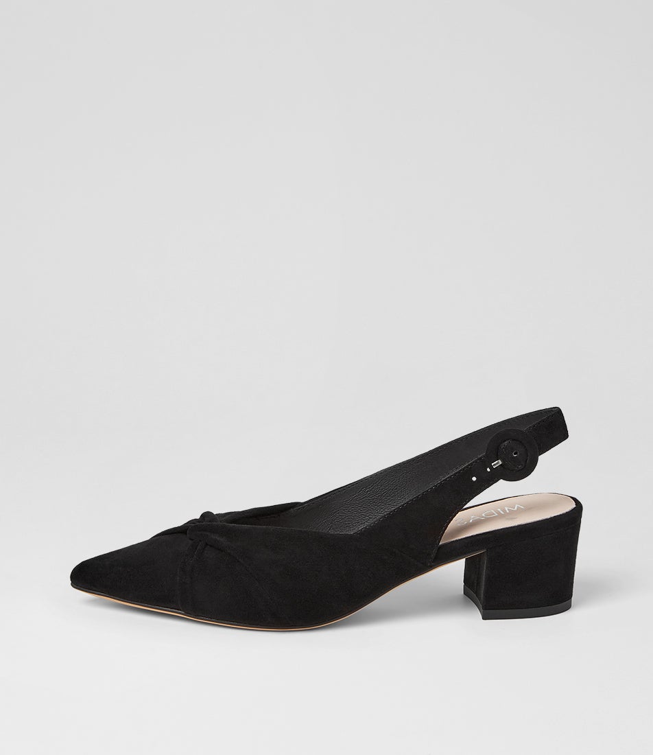 Adam Black Suede Slingback Heels