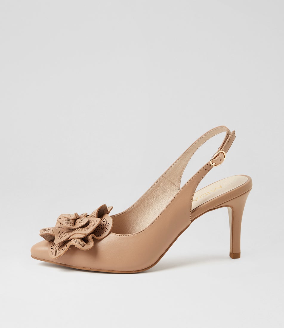 Bertle Dark Nude Leather Heels