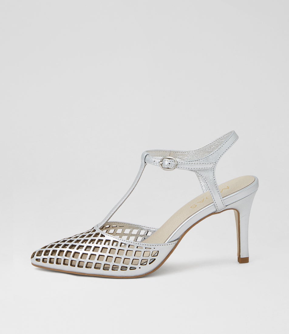Buttercup Silver Leather Heels Buttercup Silver Leather Heels