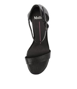 GESSIE BLACK LIZARD LEATHER