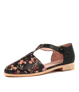 QUILOT BLACK FLORAL BLACK PIN PUNCH LEATH
