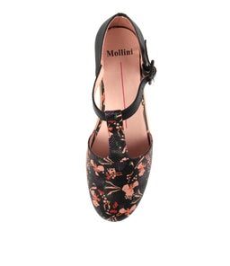 QUILOT BLACK FLORAL BLACK PIN PUNCH LEATH