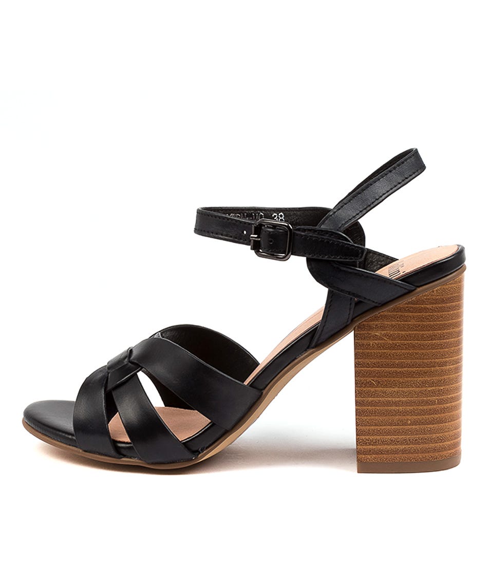 Buy Mollini Oaten Mo Black Natural Heeled Sandals online with free shipping