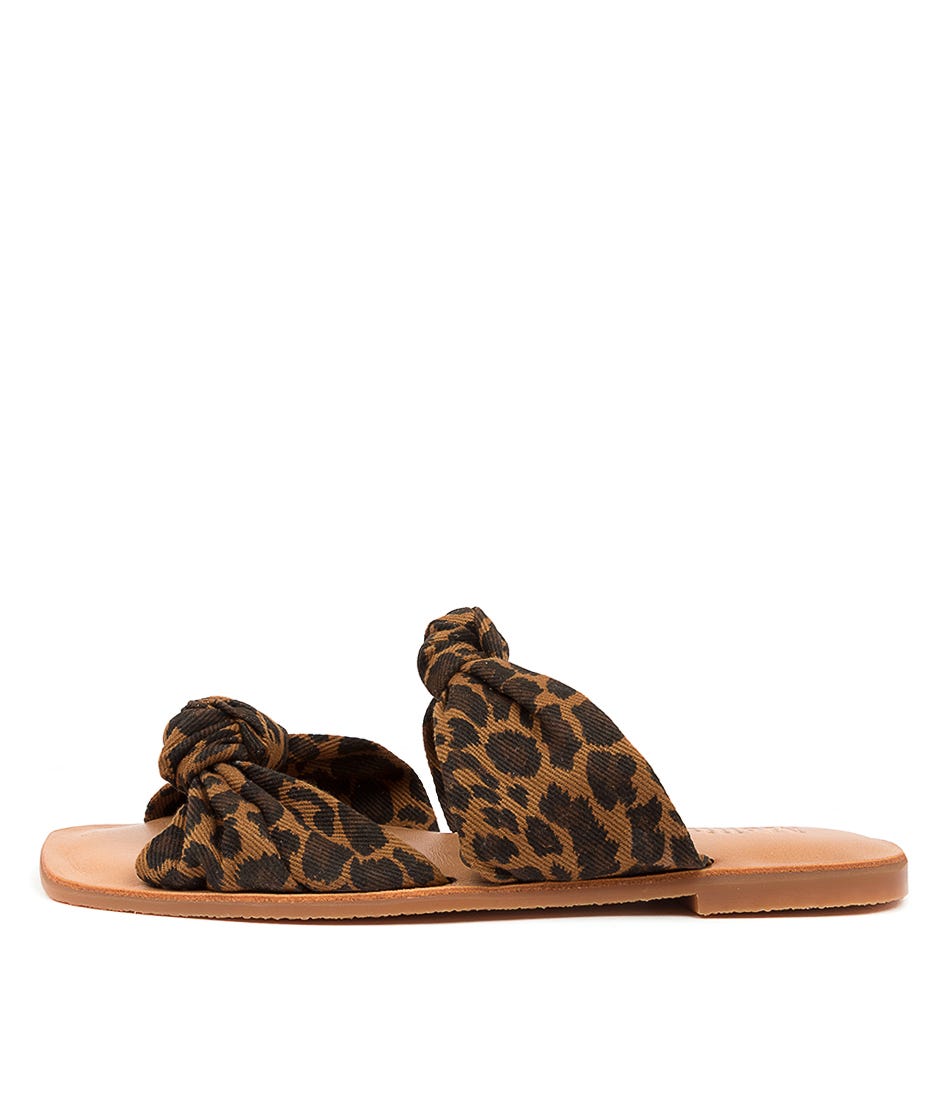 Buy Mollini Elstone Mo Tan Ocelot Flat Sandals online with free shipping