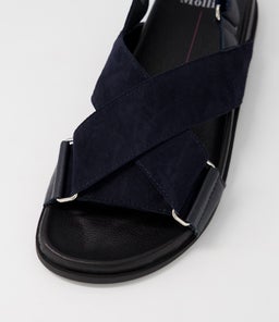 HAYLOW MO NAVY BLACK SOLE LEATHER SUEDE