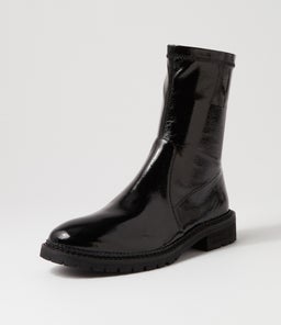 ROYALTY MO BLACK STRETCH PATENT PU