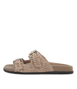 HEIRE MO TAUPE SILVER SUEDE