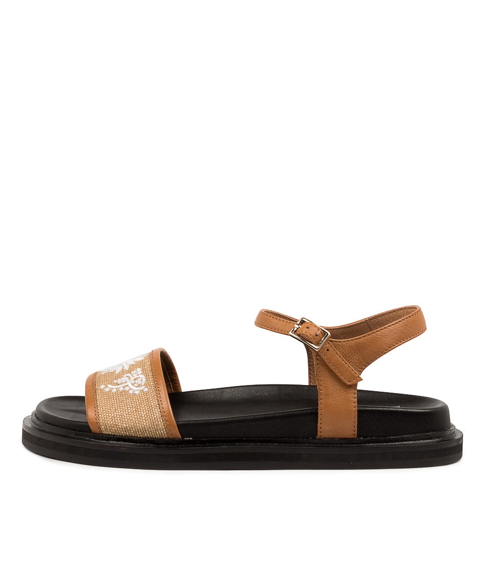 Buy Mollini Havarrn Mo Natural Tan Flat Sandals online with free shipping