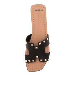 LSTUDS MOL BLACK LEATHER