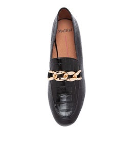 GOOSE MO BLACK CROC LEATHER