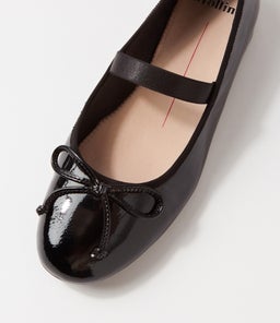 BOW MO BLACK PATENT LEATHER