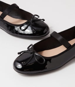 BOW MO BLACK PATENT LEATHER