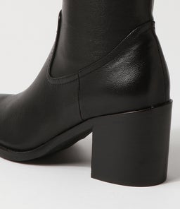 COSMMO MO BLACK BLACK HEEL LEATHER