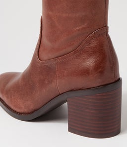 COSMMO MO DK BROWN DK BROWN HEEL LEATHER