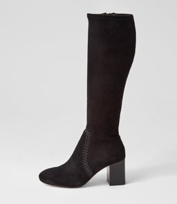 SARI MO BLACK STRETCH MICROSUEDE