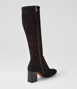 SARI MO BLACK STRETCH MICROSUEDE