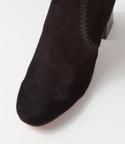SARI MO BLACK STRETCH MICROSUEDE
