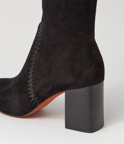 SARI MO BLACK STRETCH MICROSUEDE
