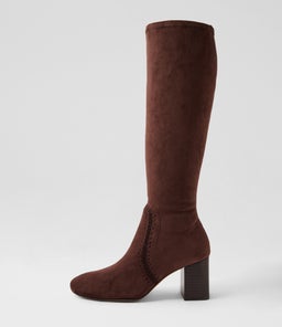 SARI MO BROWN STRETCH MICROSUEDE