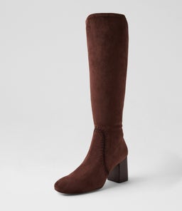 SARI MO BROWN STRETCH MICROSUEDE