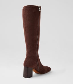 SARI MO BROWN STRETCH MICROSUEDE