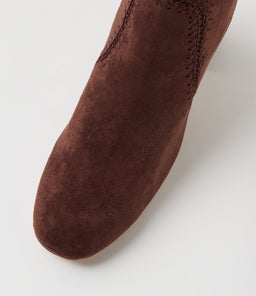 SARI MO BROWN STRETCH MICROSUEDE
