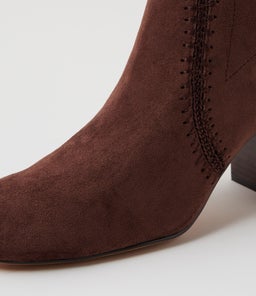 SARI MO BROWN STRETCH MICROSUEDE