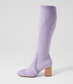 SARI MO VIOLET STRETCH MICROSUEDE
