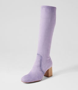SARI MO VIOLET STRETCH MICROSUEDE