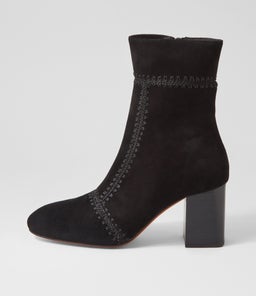 STALLION MO BLACK BLACK HEEL SUEDE