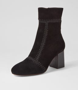 STALLION MO BLACK BLACK HEEL SUEDE