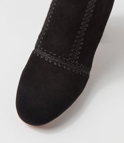 STALLION MO BLACK BLACK HEEL SUEDE
