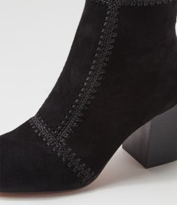 STALLION MO BLACK BLACK HEEL SUEDE