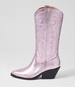 RIDING MO PALE PINK METALLIC LEATHER