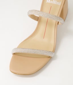 BONNII MO SILVER NUDE JEWELS LEATHER