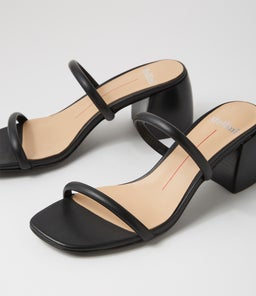 BONNI MO BLACK BLACK HEEL LEATHER