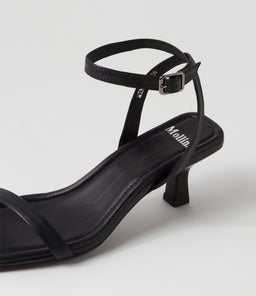 MINE MO BLACK BLACK HEEL LEATHER